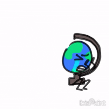 a drawing of a globe with a face on it and the words ibis paint below it