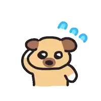 a cartoon drawing of a pug dog with a surprised look on his face