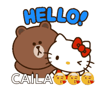 Hello Bear GIF - Hello Bear Kitty GIFs
