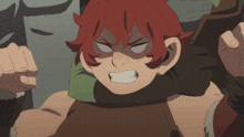 a cartoon character with red hair making a funny face