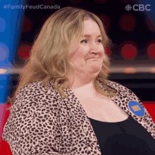 Trying Not To Laugh Robyn GIF - Trying Not To Laugh Robyn Family Feud Canada GIFs