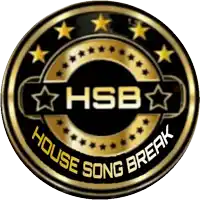 a logo for house song break has gold stars around it