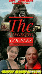 a poster for the king kong couples showing a woman and a man