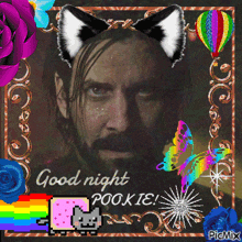 a picture of a man with cat ears and the words good night pookie