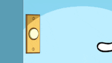 a cartoon drawing of a hand pointing to a doorbell