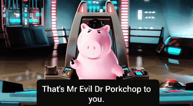 Hamm as offers evil Dr. Porkchop