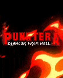 a poster that says punk teri djancuk from hell on it