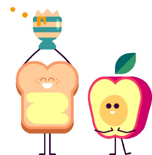 Toast Holds Pot Of Honey And Apple Claps Sticker