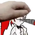 a cartoon character is smoking a cigarette while wearing a hat .