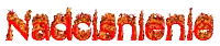 the word nadelennie is written in red with flames coming out of it