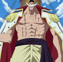 a man with a white beard is wearing a white coat and a red cape