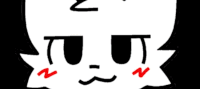 a black and white drawing of a cat 's face with a smirk