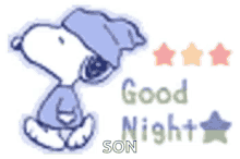 Snoopy Good Night GIF - Snoopy Good Night Stars GIFs