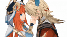 a couple of anime characters touching each other 's noses