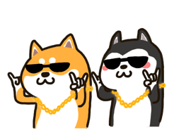 Husky And Shiba 二哈萌柴2微信表情 Sticker - Husky And Shiba 二哈萌柴2微信表情 Rock And Roll Stickers