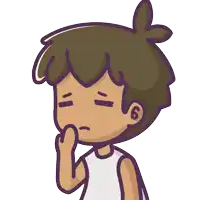 a cartoon drawing of a boy yawning with the number 6 visible