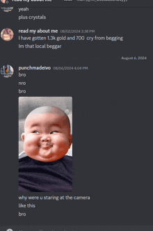 a screenshot of a conversation between punchmadeivo and another person