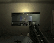 a screenshot of a video game shows a man holding a gun and a sign that says " apocalypse "