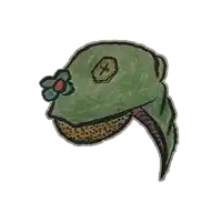 a drawing of a frog with a flower on its head