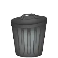 a cartoon girl is sitting in a trash can