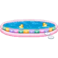 a pixel art of a pool with ducks in it .