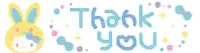 a pixel art of a thank you sign with a bunny