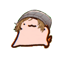 a slice of bread with a person 's face on it and a hat on .
