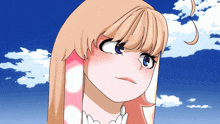 a drawing of a girl with long blonde hair