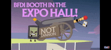 an advertisement for a booth at the expo hall