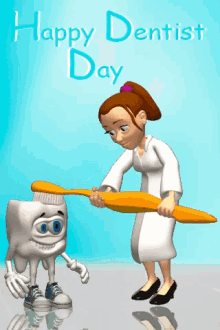 Happy Dentist Day Brush GIF