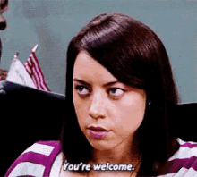 You'Re Weclome GIF - Parksand Rec You Are Welcome April GIFs