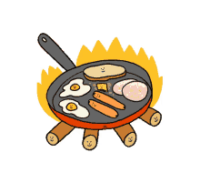 camping fire campfire breakfast english breakfast
