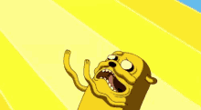 a cartoon character from adventure time is screaming with his mouth open