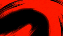 a black and white drawing of a person 's face with a red outline