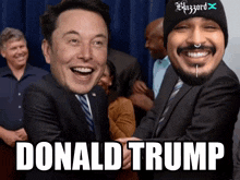 elon musk and donald trump are laughing in a photo