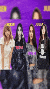 a collage of four women with the names nicken julia thena and tpeh