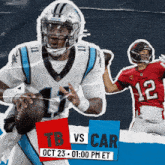 a poster for a football game between the panthers and the carolina bengals