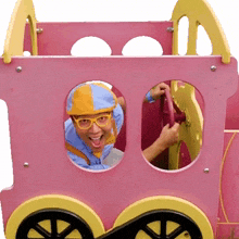 driving the playground train blippi blippi wonders   educational cartoons for kids riding the toy train happy