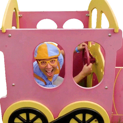 Driving The Playground Train Blippi Sticker - Driving The Playground Train Blippi Blippi Wonders - Educational Cartoons For Kids Stickers