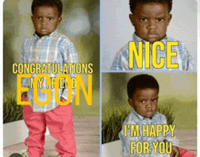 a congratulations card with a picture of a young boy