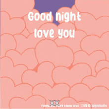 a cartoon of a dog with the words good night love you on it