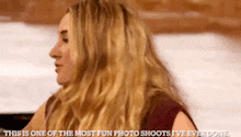 a woman with long blonde hair says this is one of the most fun photo shoots i 've ever done