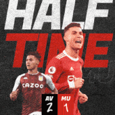 a soccer player in a red jersey with cazoo on it
