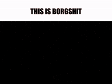 a picture of a man with red eyes and the words " this is borgshit " above him