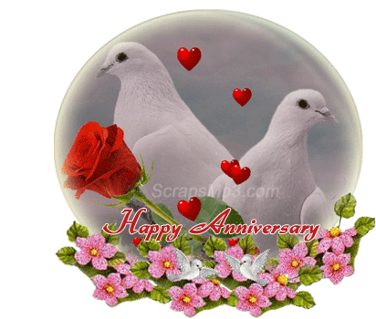 Happy Anniversary Doves Sticker - Happy Anniversary Doves Birds Stickers
