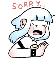 Embarrassed Girl Says "Sorry" In English. Sticker - Everyday Canadian Im Sorry Apologies Stickers