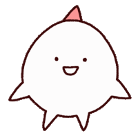 a cartoon drawing of a dolphin with a pink horn