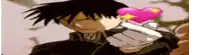 a cartoon character is holding a pink heart in his hand