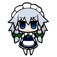 a cartoon drawing of a maid with gray hair