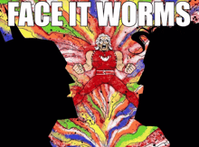 face it worms poster with a silhouette of two people